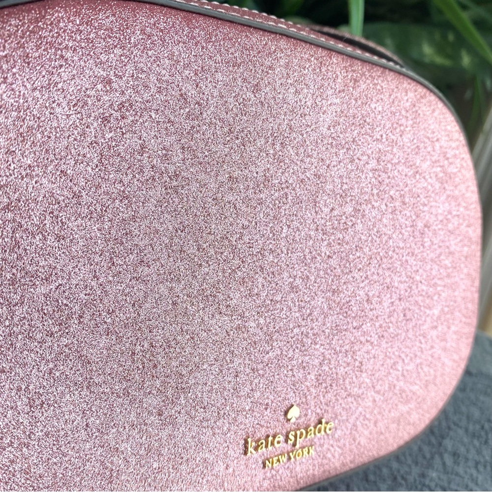 Kate Spade NWT PINK TINSEL Glimmer Oval Camera Bag CROSSBODY $299 retail - Picture 7 of 14